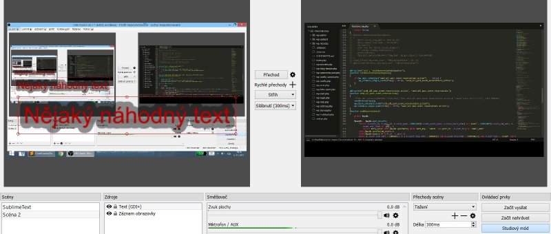 OBS - studiový mód
