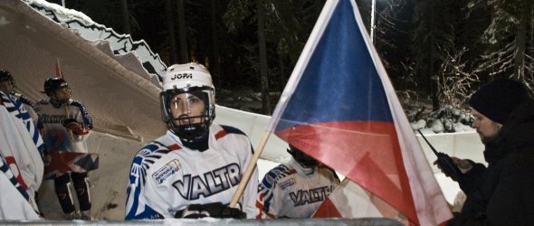 Czech flag in parade for Lukáš Kolc