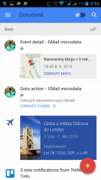 Zobrazení v Inboxu na Androidu