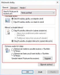 Windows 10 - Možnosti složky